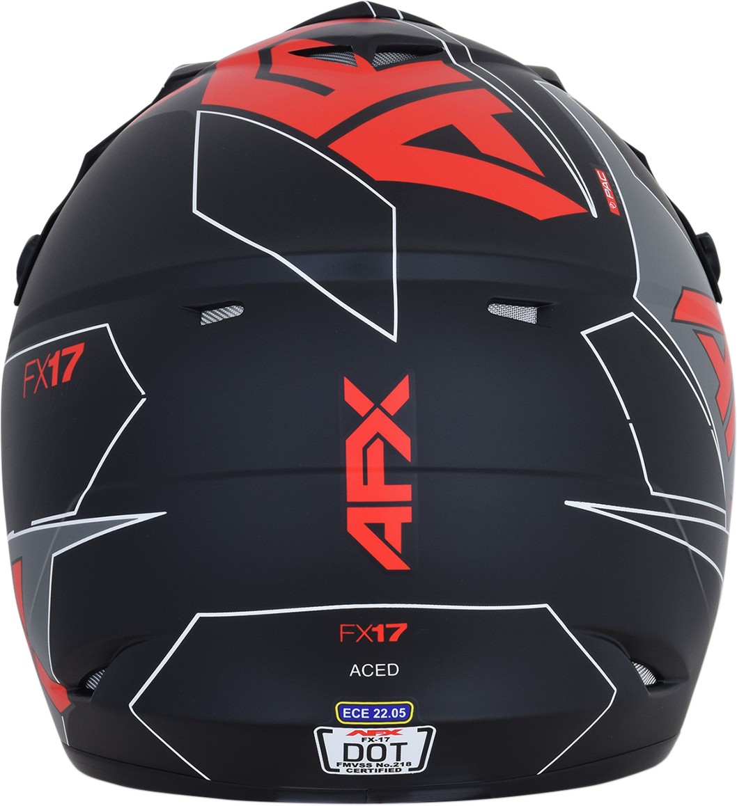 FX-17 Helmet - Aced - Matte Black/Red - Large