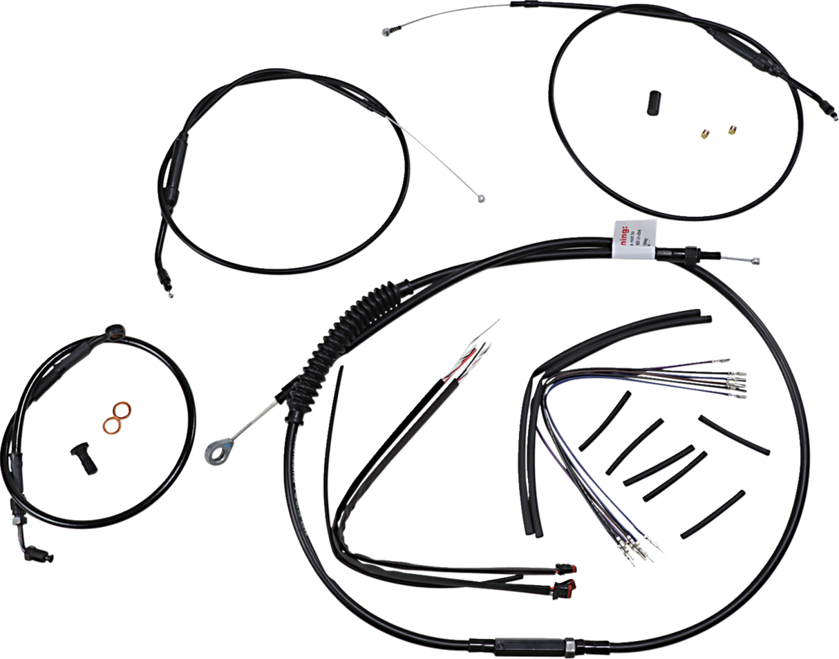 Handlebar Cable and Brake Line Kit - Extended - Sportsters - 12\" T-Bar Handlebars - ABS 2014 - 2020