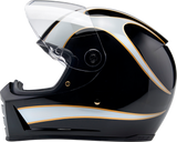 Lane Splitter Helmet - Gloss Black/White Flames - Small