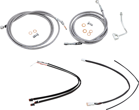 Handlebar Cable/Brake Line Kit - Complete - 18\" Ape Hanger Handlebars - Stainless Steel 2017 - 2020