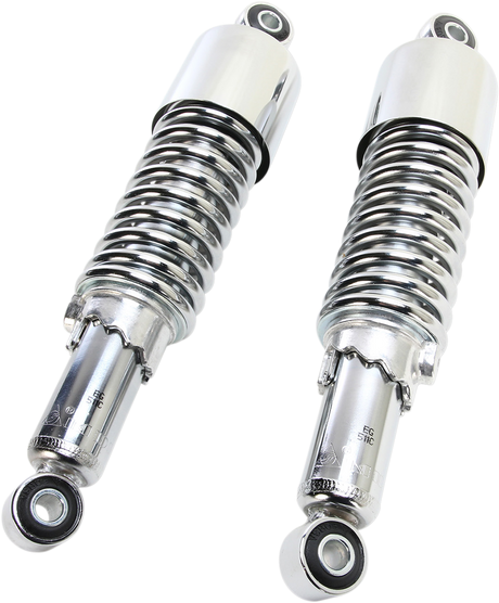 Custom Shorty Shocks with Shroud - Chrome Body/Chrome Spring Finish - Eye Lowering