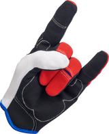 Moto Gloves - Red/White/Blue - Small