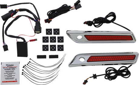 Latch Light - Saddlebag - Dual Color - Red - Chrome 2014 - 2024