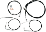 Handlebar Cable/Brake Line Kit - 15\" - 17\" Ape Hanger Handlebars - Black Vinyl 2007 - 2010