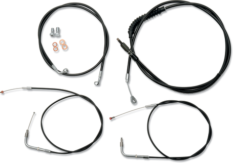 Handlebar Cable/Brake Line Kit - 15\" - 17\" Ape Hanger Handlebars - Black Vinyl 2000 - 2006