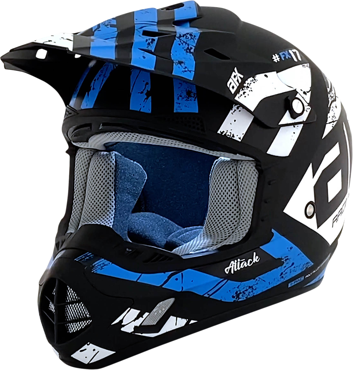 FX-17Y Helmet - Attack - Matte Black/Blue - Medium