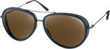 Ice Sunglasses - Matte Navy Gunmetal - Brown HD Silver Mirror