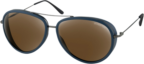 Ice Sunglasses - Matte Navy Gunmetal - Brown HD Silver Mirror