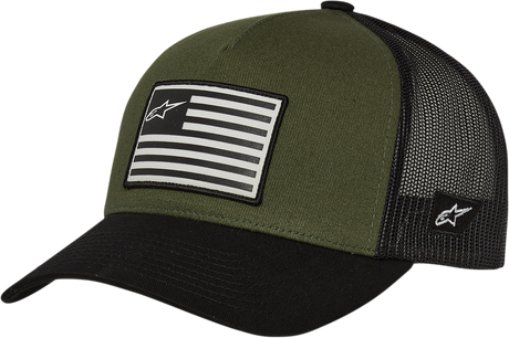 Flag Snapback Hat - Military/Black - One Size