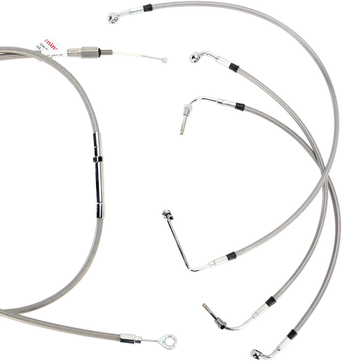 Handlebar Cable/Brake Line Kit - Complete - 13\" Ape Hanger Handlebars - Stainless Steel 2008 - 2013