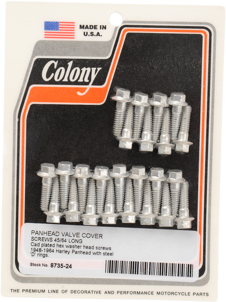 Screws - Valve Cover - Cadmium 1948 - 1965