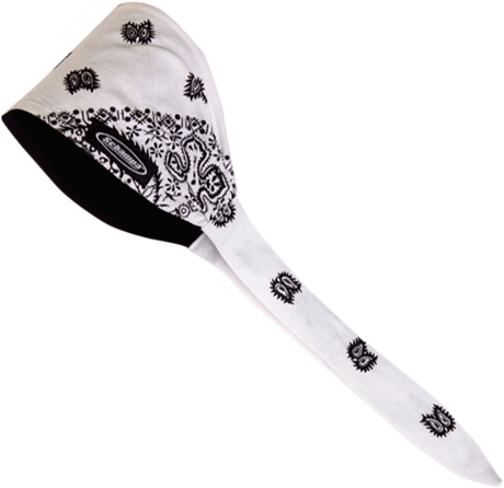 Old School Bandana - Traditional White Paisley