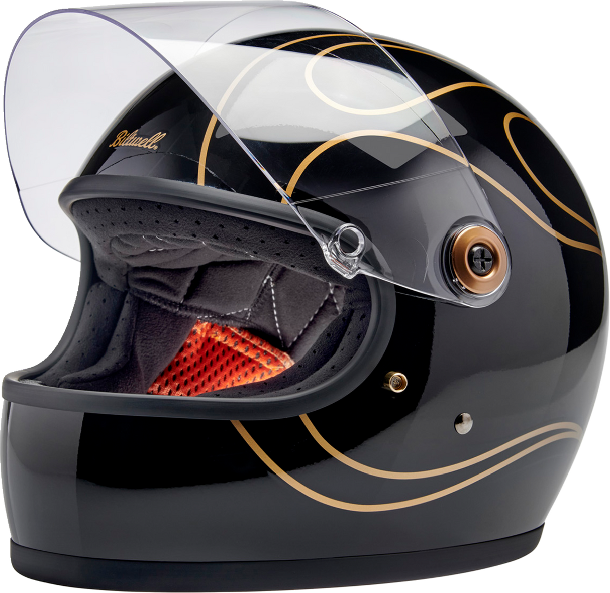 Gringo S Helmet - Gloss Black Flames - XS