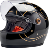 Gringo S Helmet - Gloss Black Flames - XS