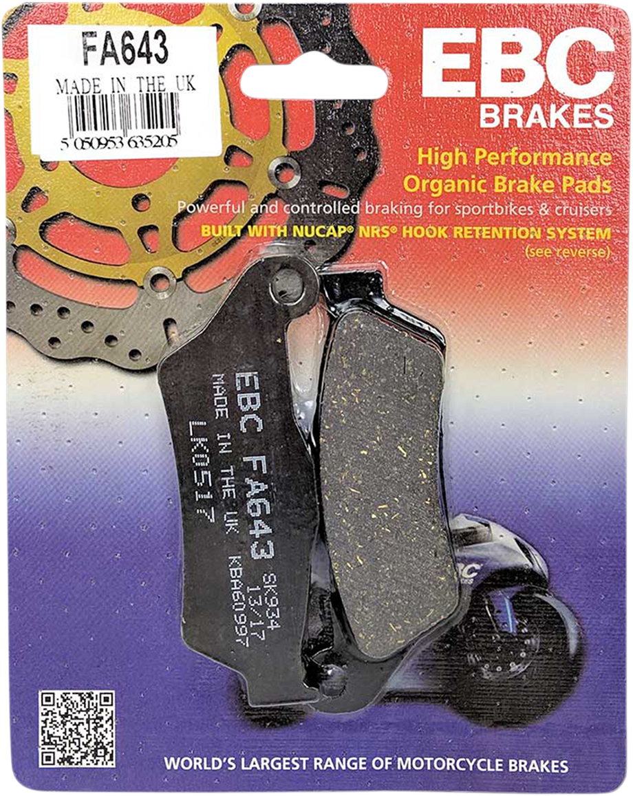 Organic Brake Pads - FA643 2014 - 2015