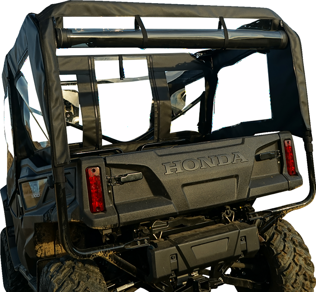 Soft Doors - Middle/Rear Windows - Black - Honda Pioneer 1000 2016 - 2023