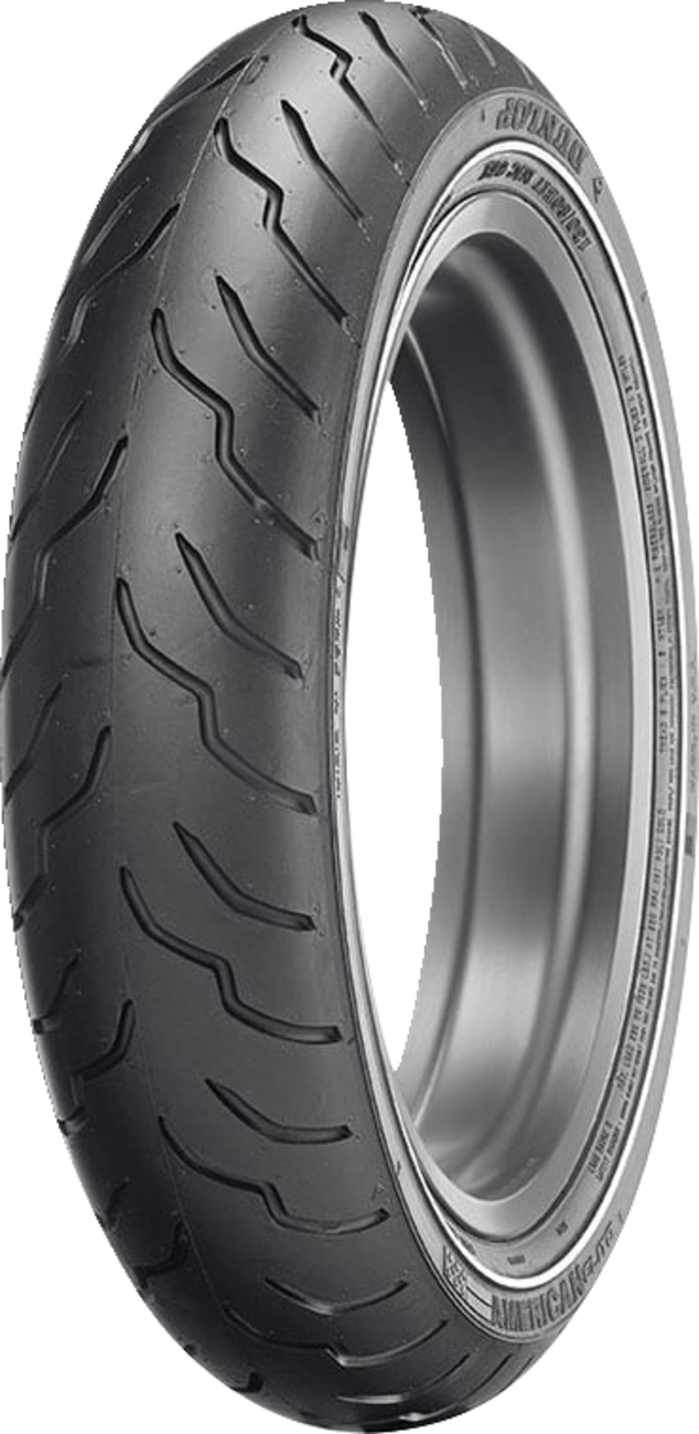 Tire - American Elite - Front - MT90B16 - Narrow Whitewall - 72H