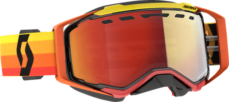 Prospect Snow Cross Goggle - Orange/Yellow - Dual Lens - Enhancer Red Chrome