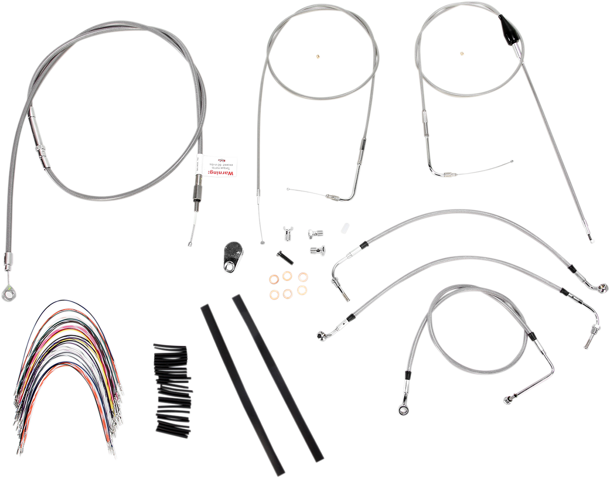 Handlebar Cable/Brake Line Kit - Complete - 14\" Ape Hanger Handlebars - Stainless Steel 2007 - 2007