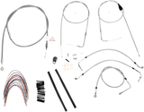 Handlebar Cable/Brake Line Kit - Complete - 14\" Ape Hanger Handlebars - Stainless Steel 2007 - 2007