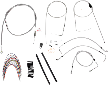 Handlebar Cable/Brake Line Kit - Complete - 14\" Ape Hanger Handlebars - Stainless Steel 2007 - 2007