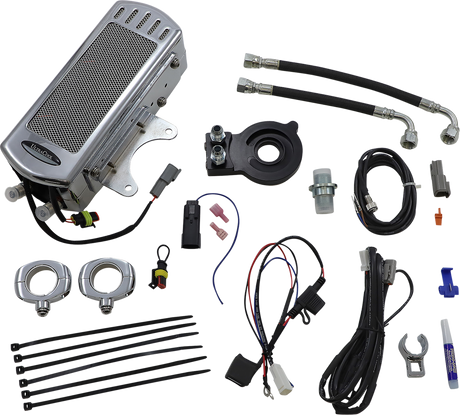 Side Mount Oil Cooler Kit - Chrome - M8 Touring/Trike 2017 - 2023