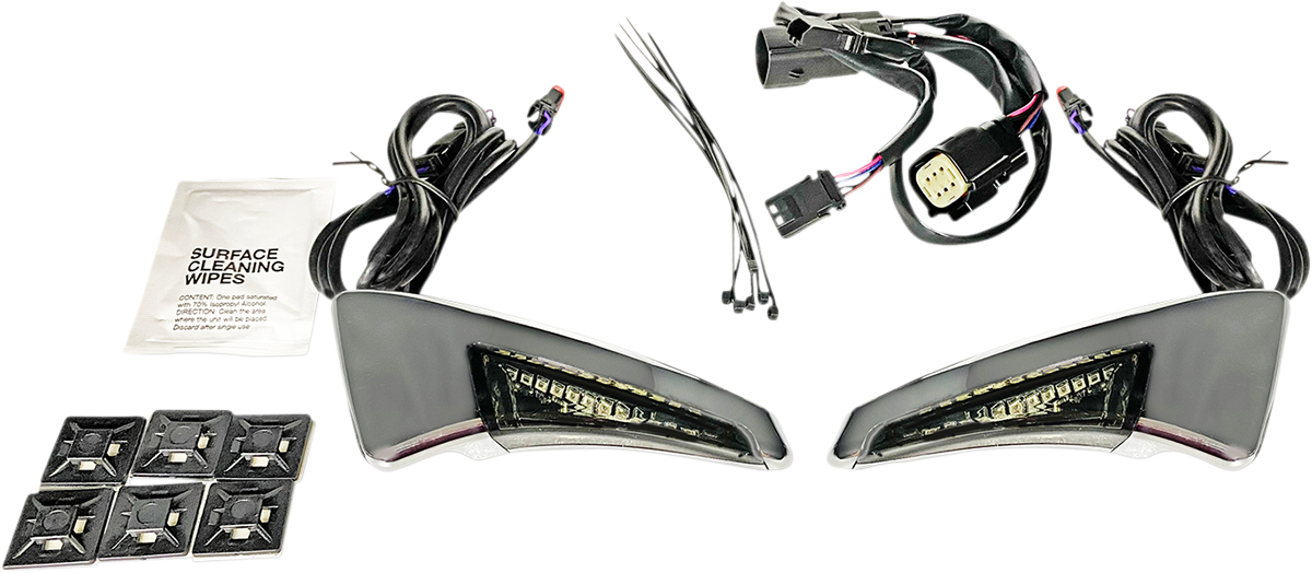 Sequential Tour Pak Seat Back Rest LED Lights - Chrome/Smoke - CVO 2014 - 2024