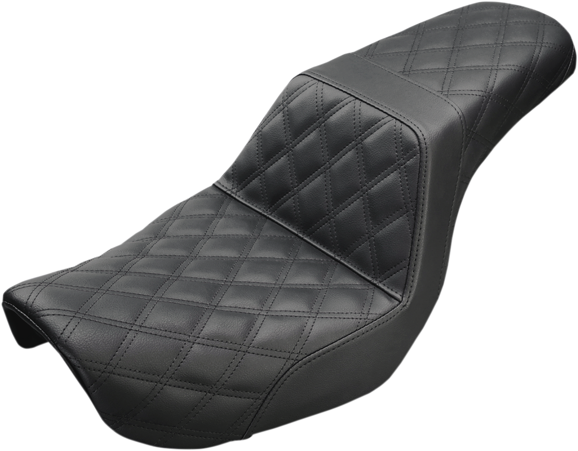 Step-Up Seat - Full Lattice Stitch - Black - Dyna 2004 - 2005