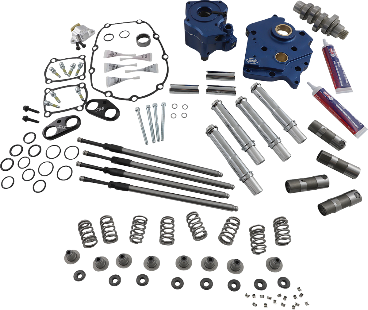 Cam Chest Kit with Plate - Chain Drive - Oil Cooled - 540 Cam - Chrome Pushrods - M8 2017 - 2021