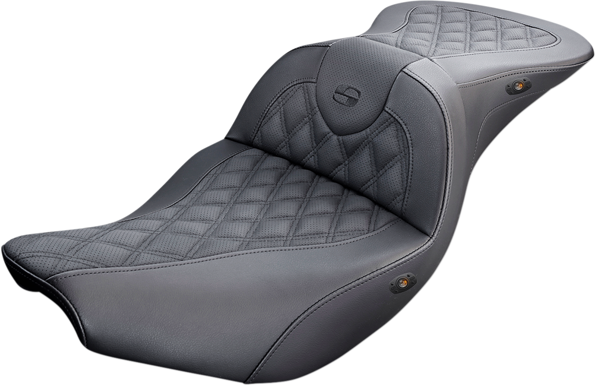 Roadsofa™ Seat - Full Lattice Stitch - Heated - Black - Indian 2014 - 2019