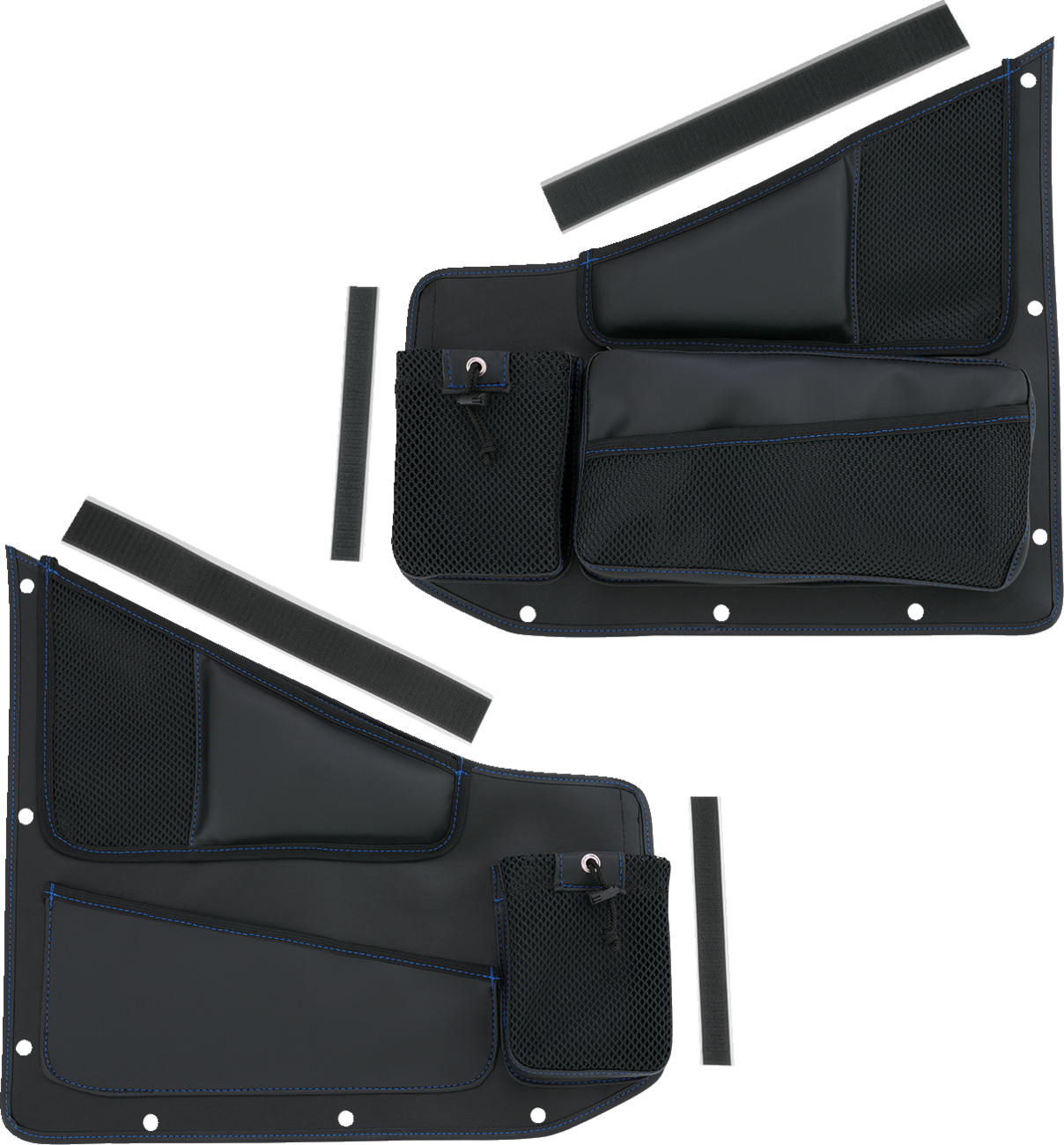 Kaliber Side Organizer - Driver and Passenger - Black w/ Blue Stitching 2015 - 2023