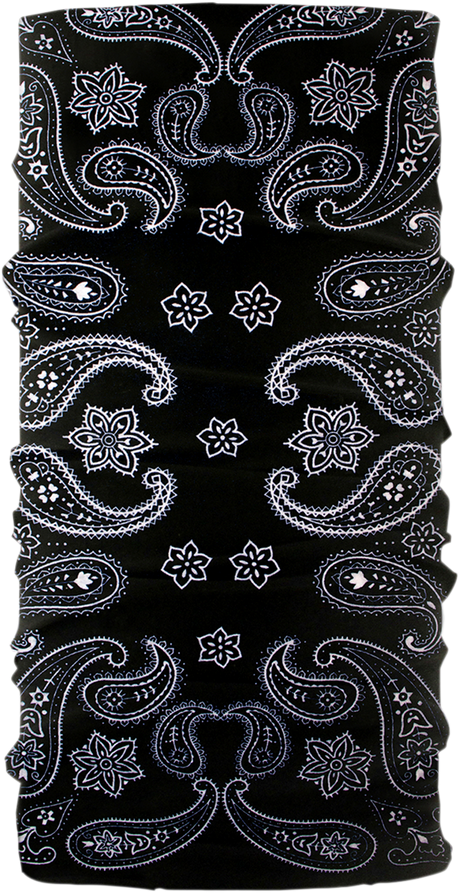 Neck Tube - Black/White Paisley