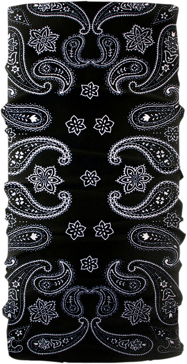 Neck Tube - Black/White Paisley