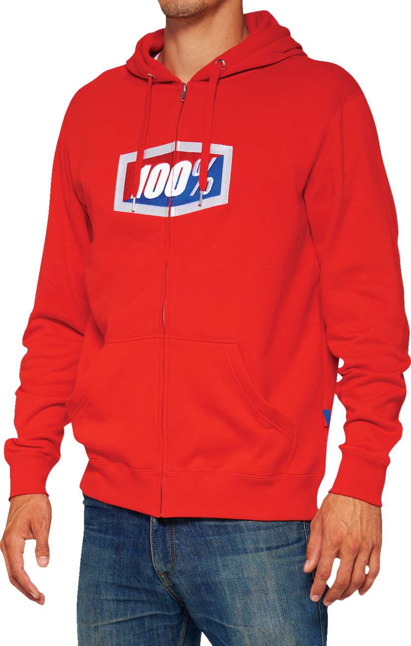 Official Fleece Zip-Up Hoodie - Red - Medium