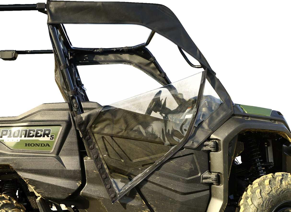 Soft Doors - Middle/Rear Windows - Black - Honda Pioneer 1000 2016 - 2023