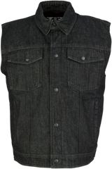 Denim Vest - Black - 3XL