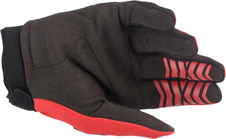 Youth Full Bore Gloves - Bright Red/Black - XS