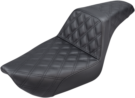 Step-Up Seat - Full Lattice Stitch - Black - Dyna 1996 - 2003