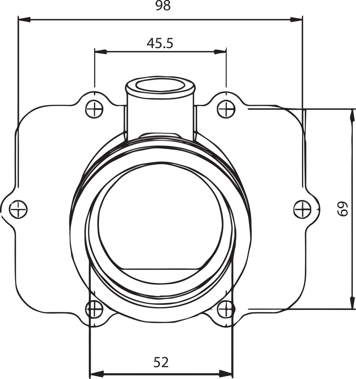 Carburetor Mounting Flange - Ski-Doo 1999 - 2001