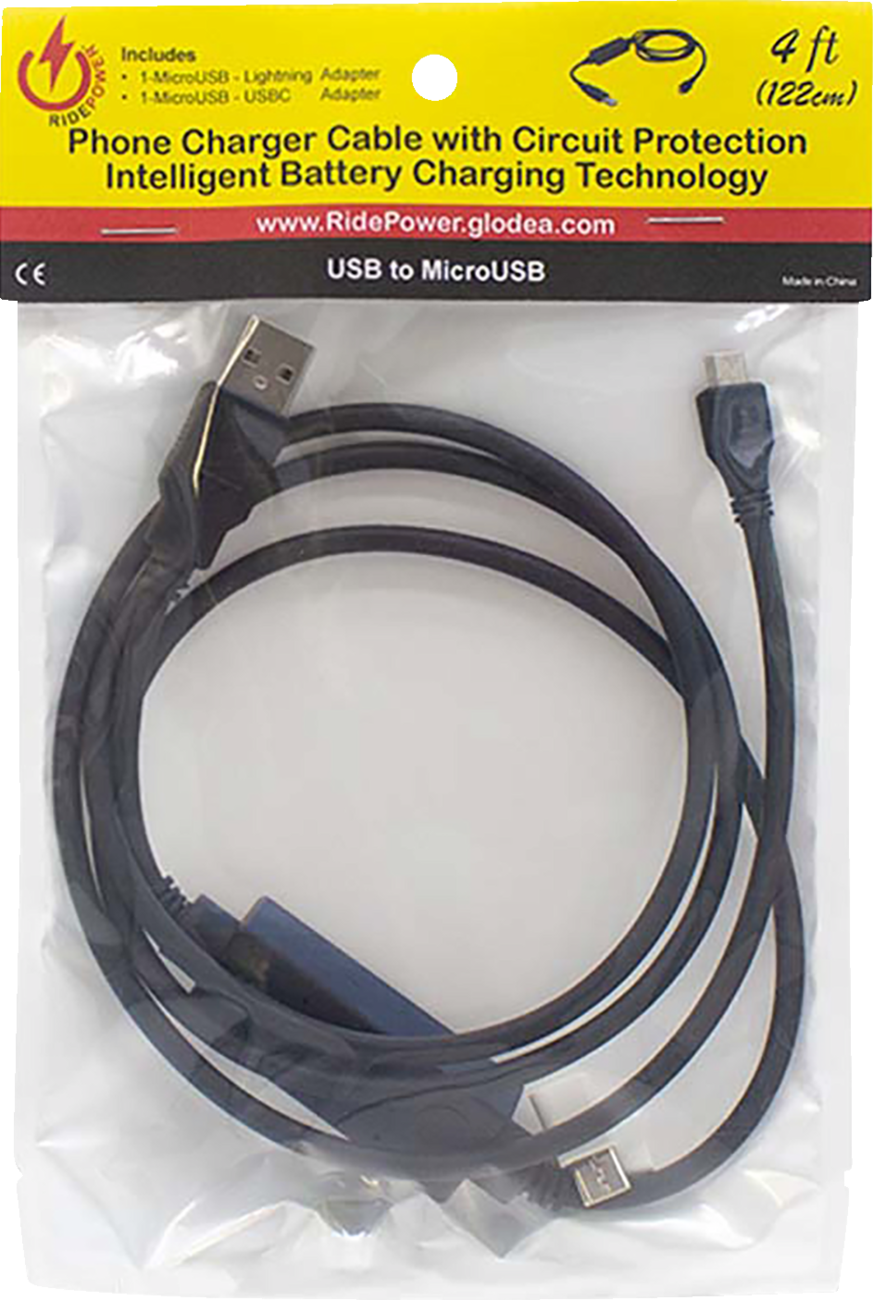 Phone Charging Cable - USB to Micro USB - 4\'