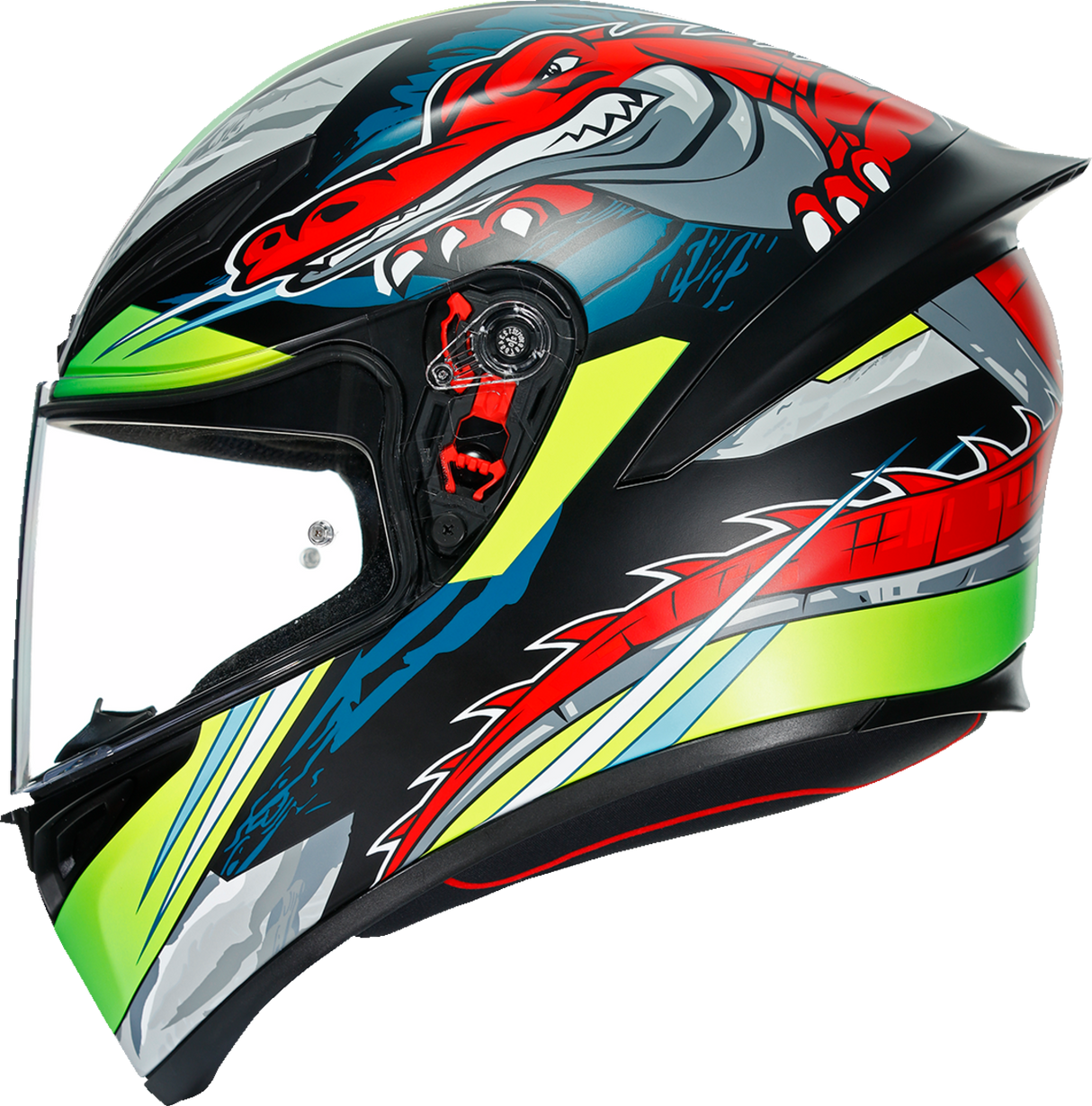 K1 Helmet - Dundee - Matte Lime/Red - Small