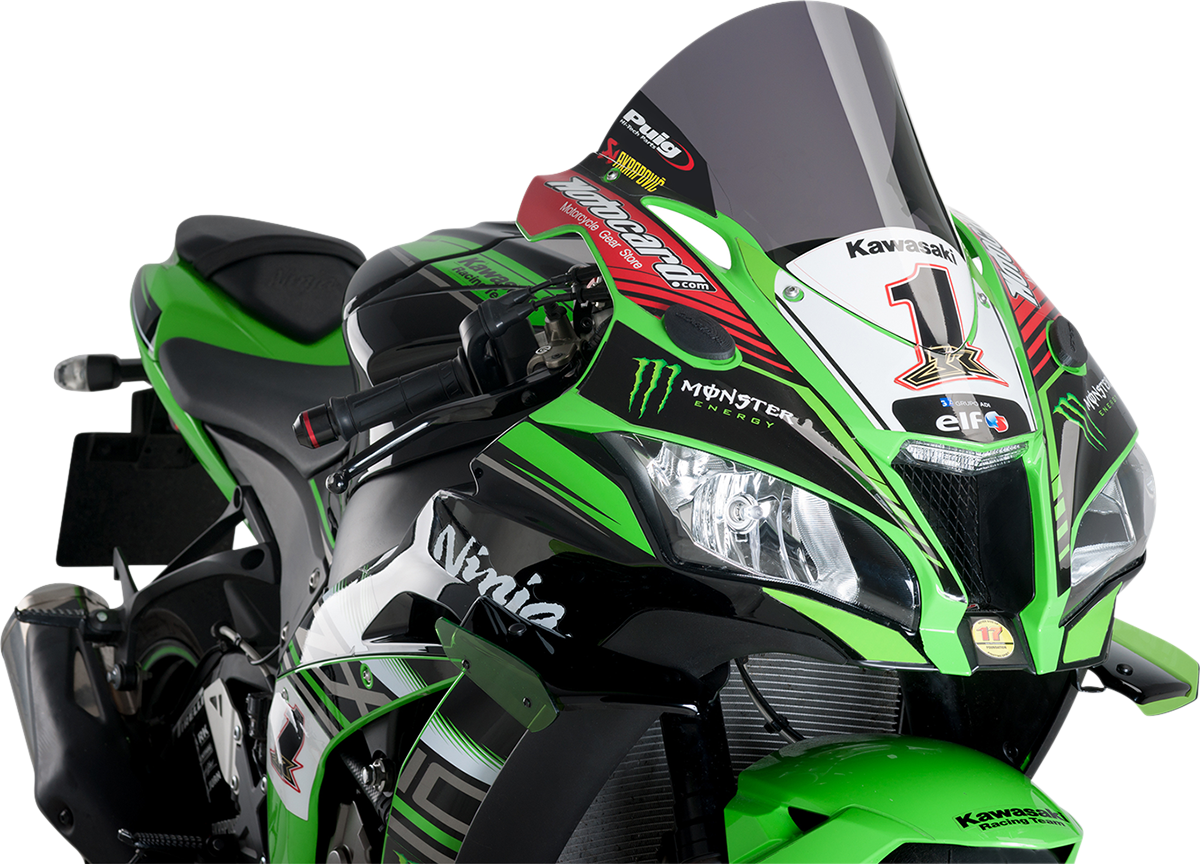 Race Windscreen - 14-1/4\" - Dark Smoke - Kawasaki 2016 - 2020