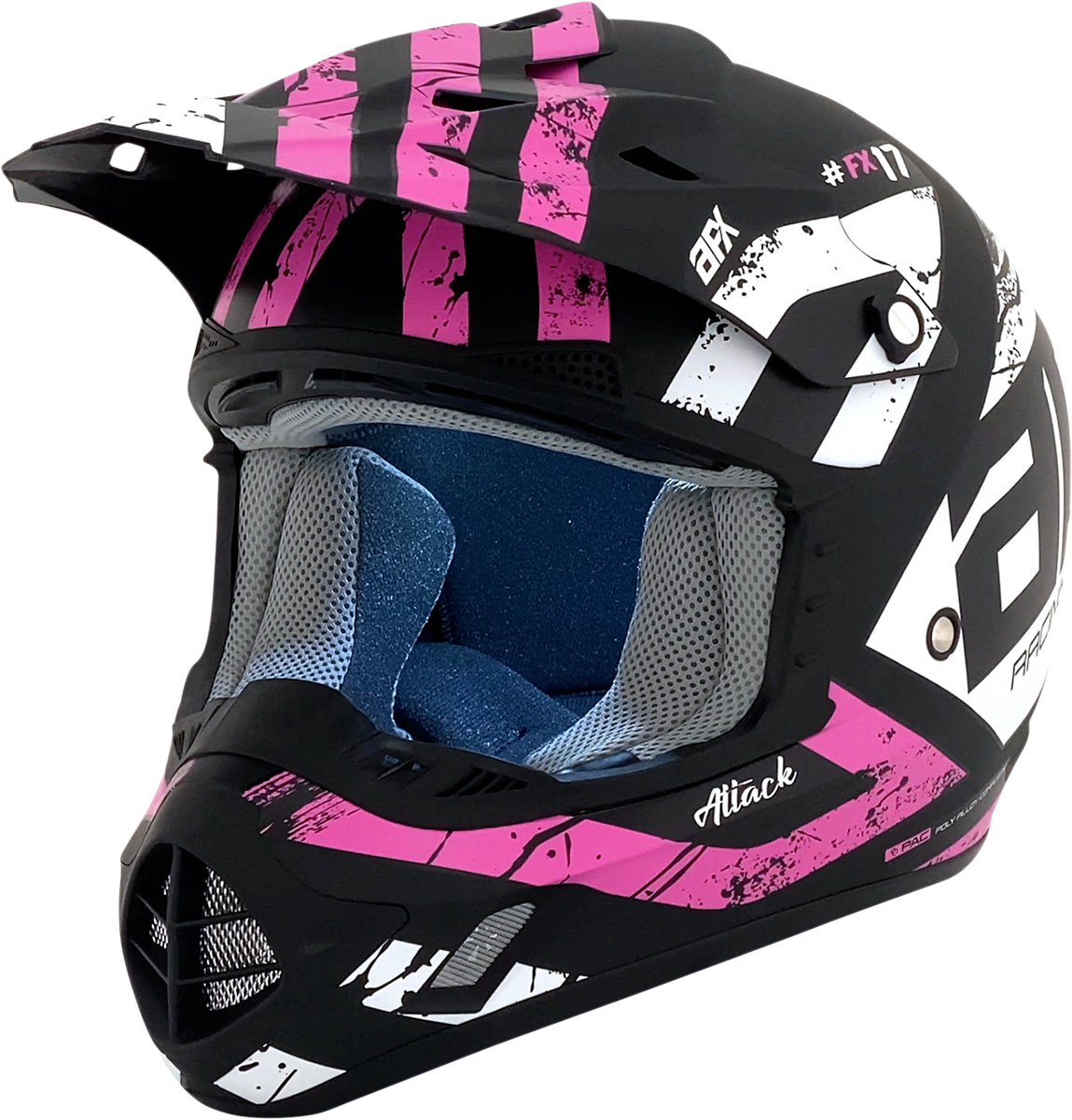 FX-17Y Helmet - Attack - Matte Black/Fuchsia - Large