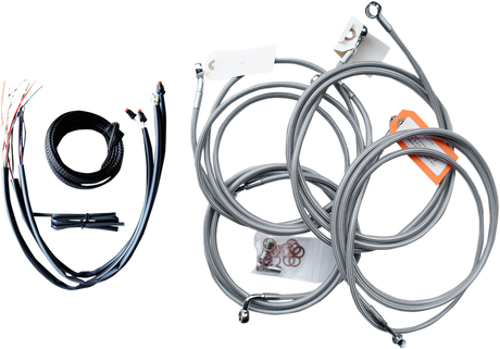 Handlebar Cable/Brake Line Kit - Complete - 15\" - 17\" Handlebars - Stainless 2014 - 2015