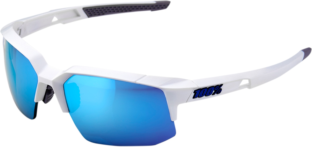 Speedcoupe Sunglasses - White - Blue Mirror