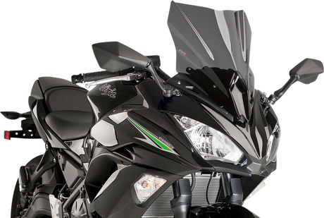 Race Windscreen - 17-3/4\" - Dark Smoke - Kawasaki 2017 - 2019