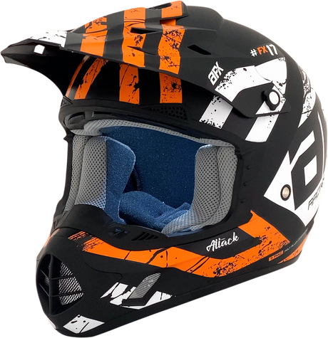 FX-17Y Helmet - Attack - Matte Black/Orange - Large