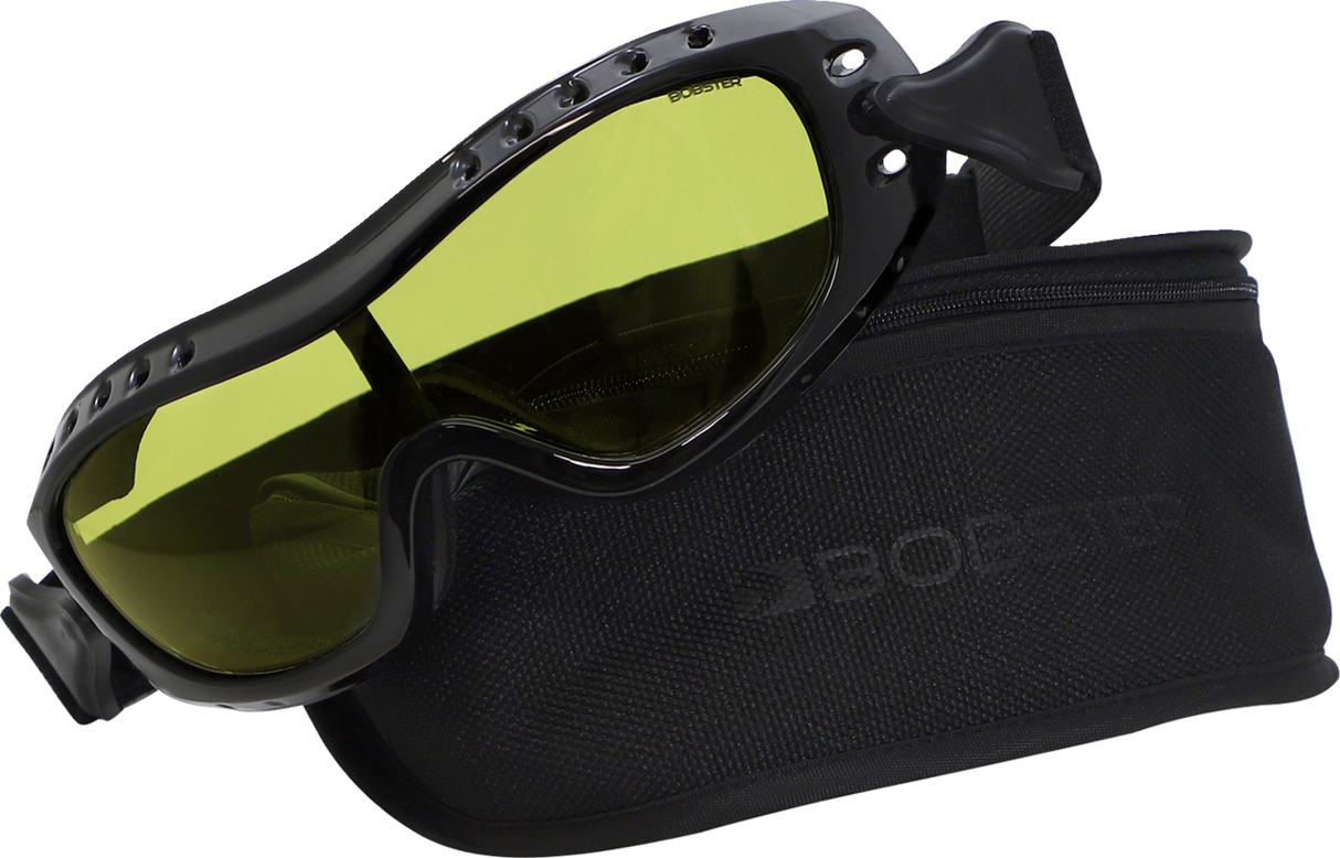 Night Hawk Goggles - Gloss Black - Yellow