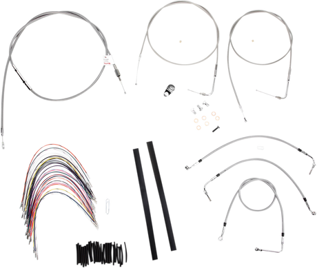 Handlebar Cable/Brake Line Kit - Complete - 16\" Ape Hanger Handlebars - Stainless Steel 2000 - 2006