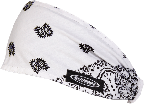 Mini Doo-Z Headwrap - White/Black Paisley